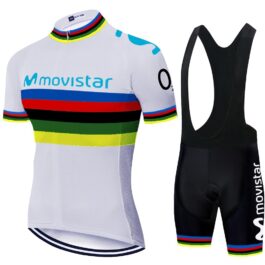 Movistar Stripes White Komplet kolarski