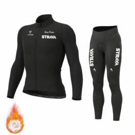 STRAVA Thermal Black Strój kolarski