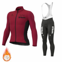 STRAVA Thermal Vine Red Strój kolarski