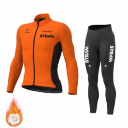 STRAVA Thermal Orange Strój kolarski