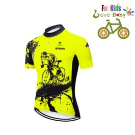 Dziecięca koszulka rowerowa Strava Yellow