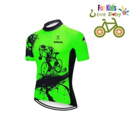 Dziecięca koszulka rowerowa Strava Green