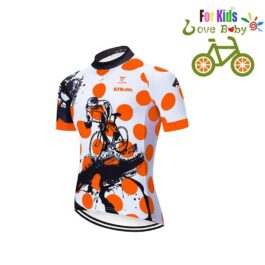 Dziecięca koszulka rowerowa Strava Polka Dot Orange