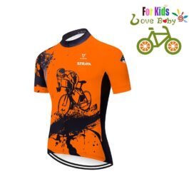 Dziecięca koszulka rowerowa Strava Orange